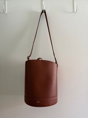 A.P.C. Pebbled Bucket Bag with Gold Hardware